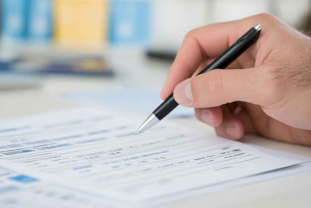 Candidate Assessment Form for Interview: Your Ultimate Guide to Effective Hiring 3 HR recruiter finalizing a hiring decision using a structured candidate assessment form.