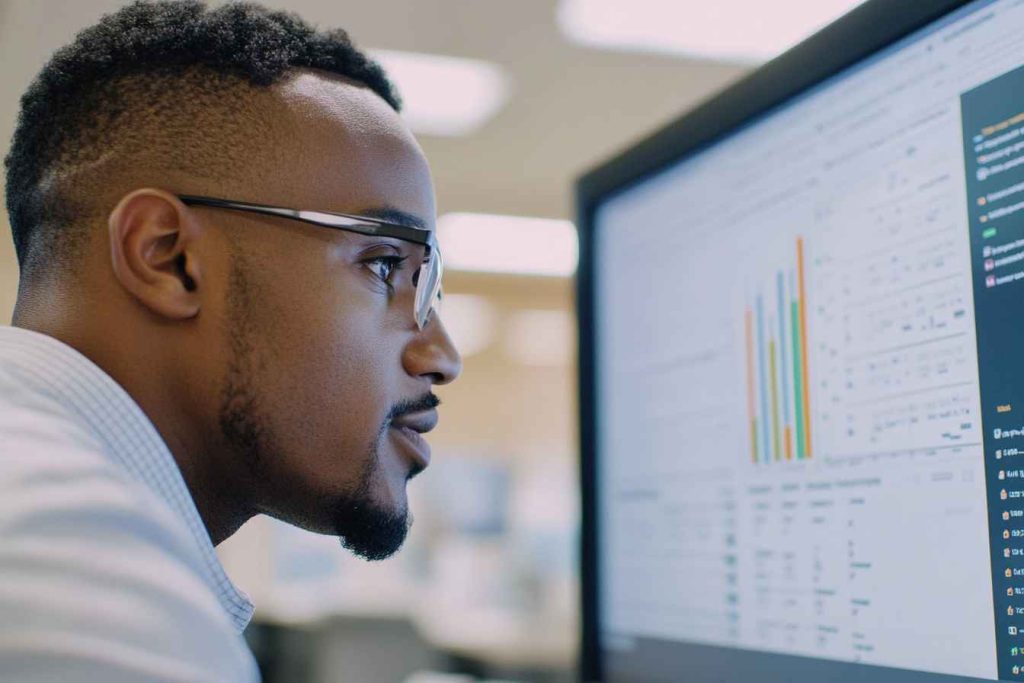 What Are Leadership Competencies? Why Should You Assess Them for Hiring? 3 An HR professional analyzing leadership competency assessment results.
