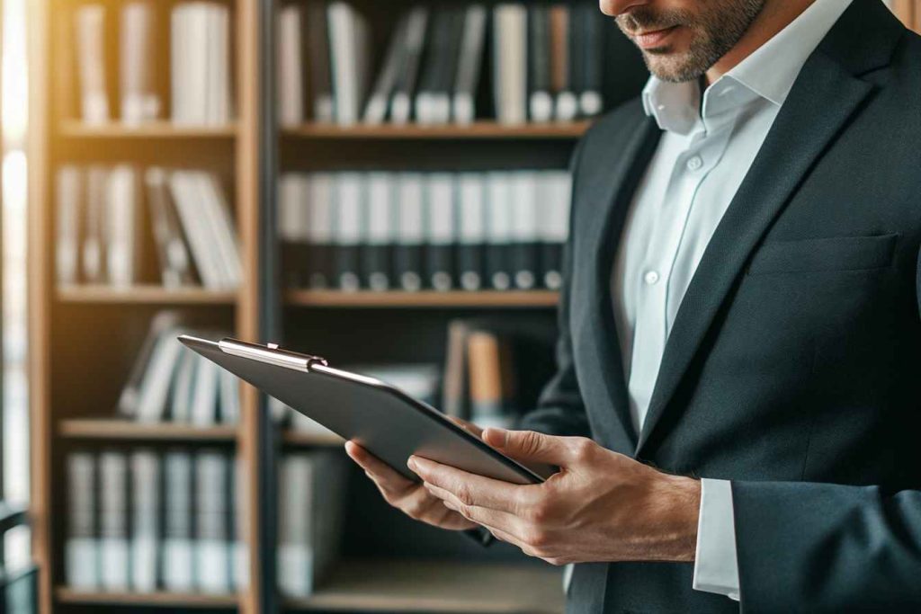 A business leader reviewing a leadership case study to assess decision-making skills.