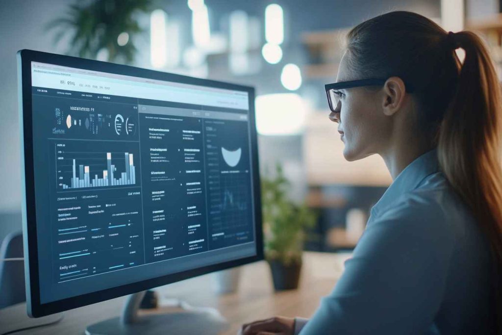 Candidate Assessment Framework: The Ultimate Guide for Effective Hiring 1 HR recruiter analyzing a candidate assessment dashboard on a computer.