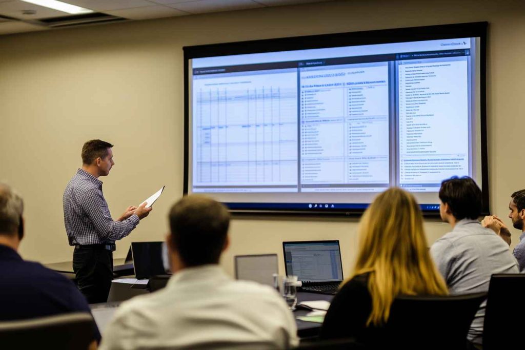 Candidate Assessment Framework: The Ultimate Guide for Effective Hiring 2 HR professionals in a training session learning about candidate assessment methods.