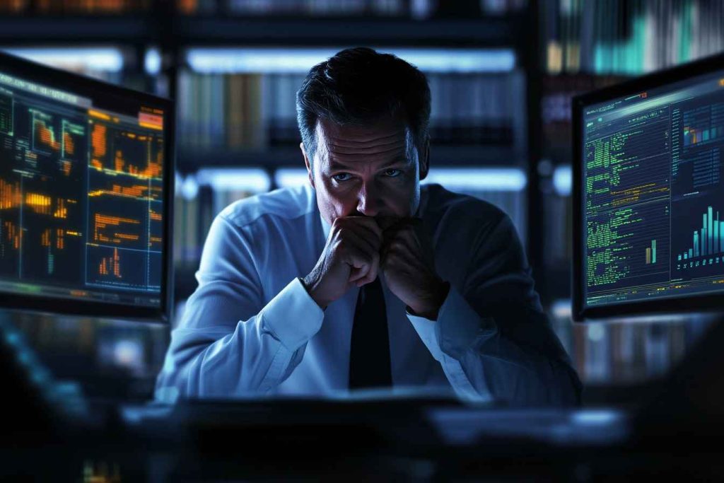 DISC Leadership Styles: Your Complete Guide to Understanding and Leveraging Them 2 A detail-oriented leader carefully reviewing financial data, embodying a conscientious leadership style.