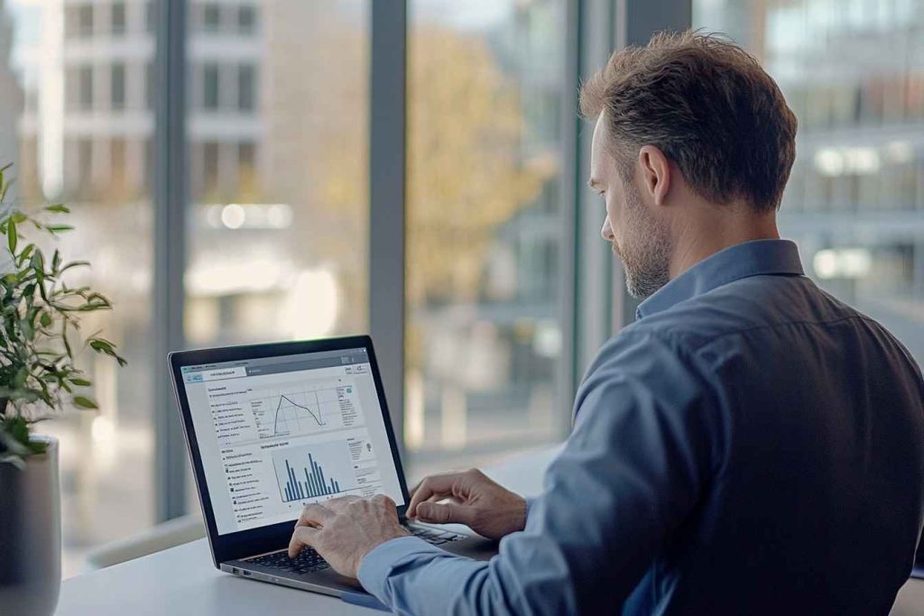 DISC Leadership Styles: Your Complete Guide to Understanding and Leveraging Them 3 An HR professional analyzing DISC leadership assessment results for hiring decisions.