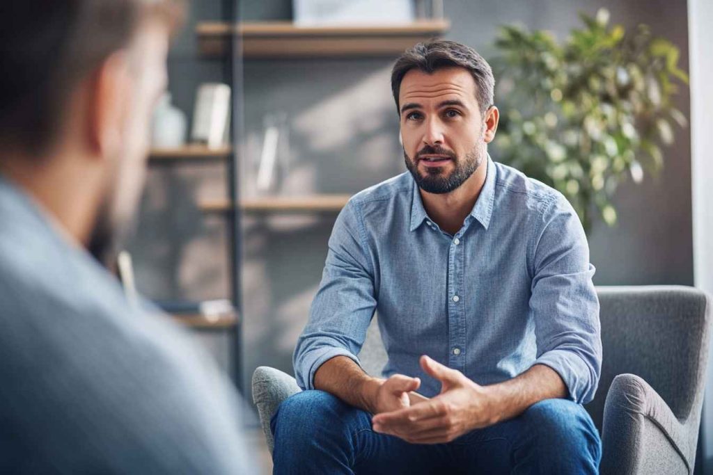 A manager providing one-on-one mentorship and guidance to a team member.