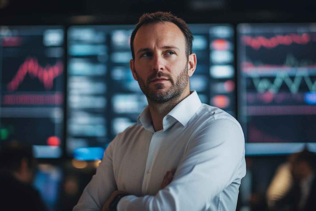 Practical Examples of Transformational Leadership in the Workplace: Inspiration in Action 3 A financial strategist leading a discussion on stock market strategies with his team.