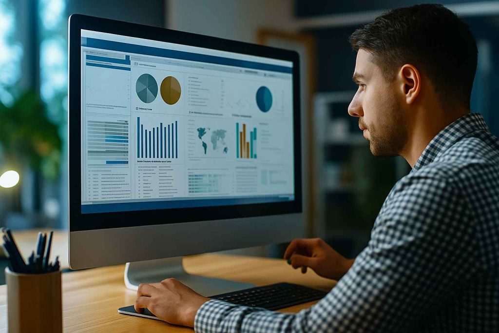 Recruiter analyzing a digital candidate assessment framework.