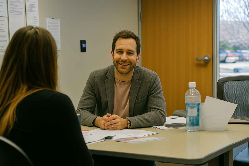 How to Assess Candidates for a Job: Your Step-by-Step Hiring Guide 2 Candidate engaging in a job simulation exercise for assessment.