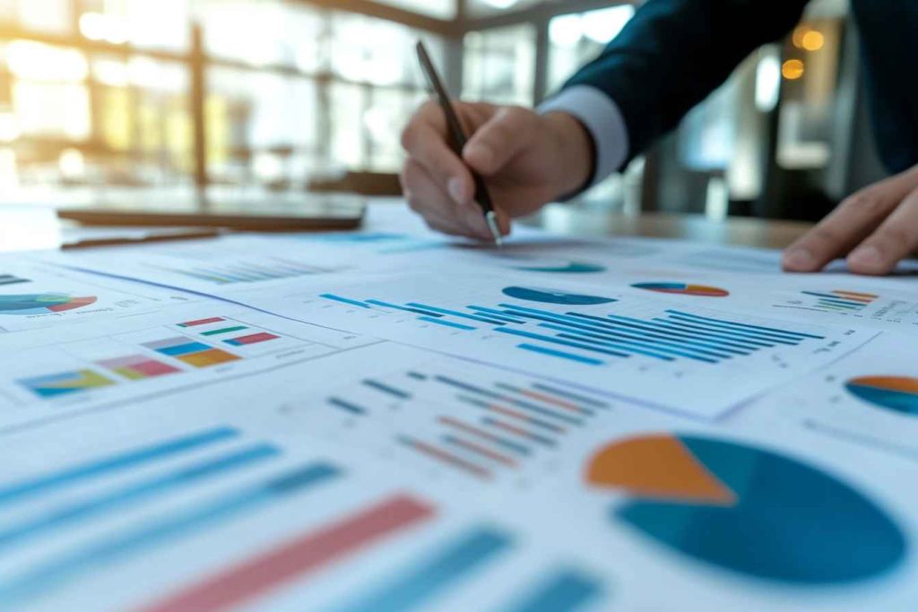 A manager analyzing team data using inductive reasoning to improve productivity.