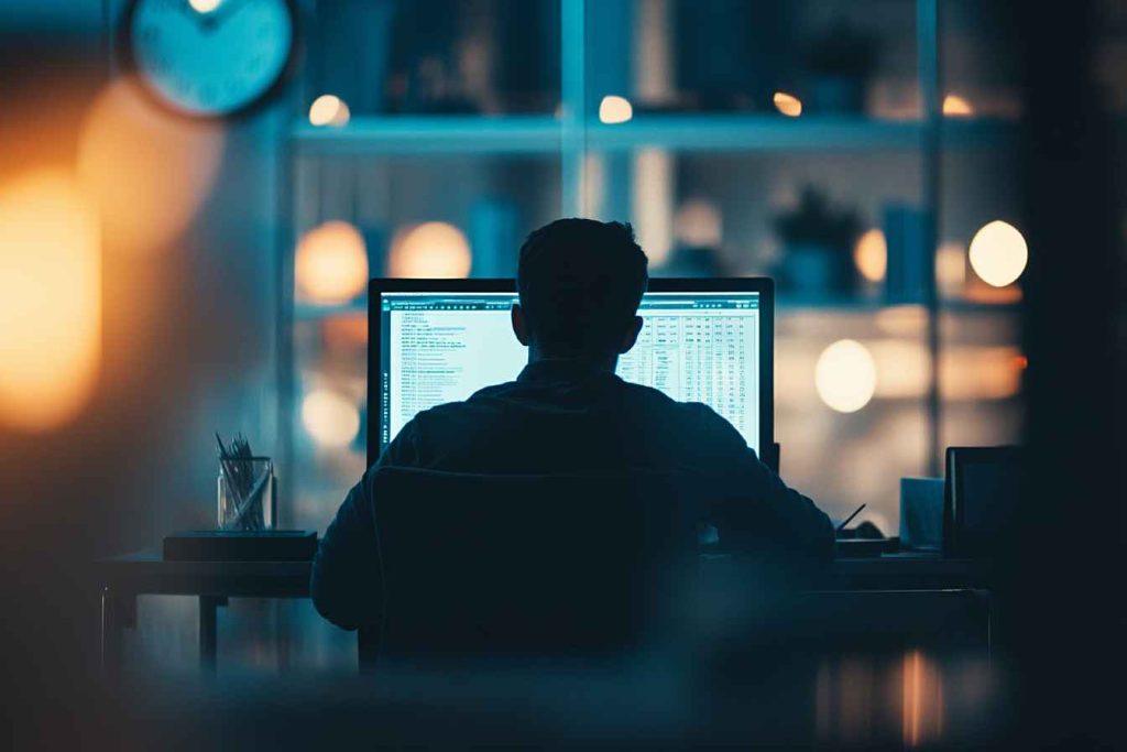 Male applicant completing a logic-based cognitive test as part of the hiring process.