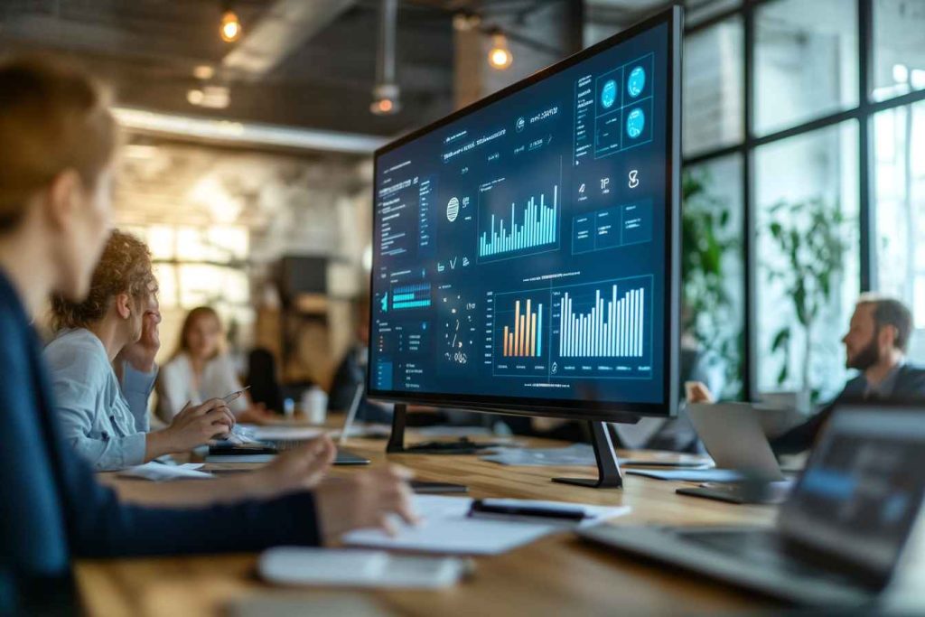 HR professionals using a digital candidate assessment template for structured hiring decisions.