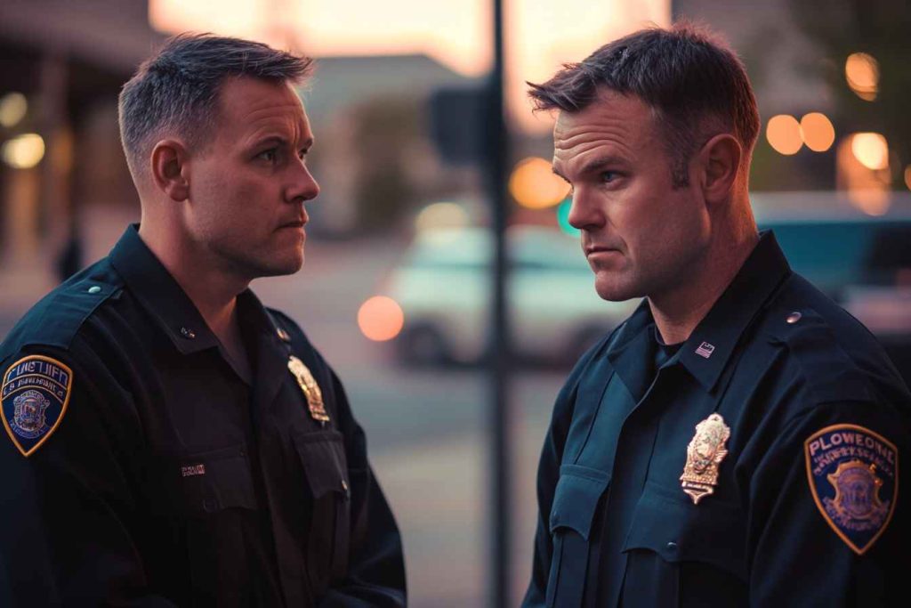Conflict Management Skills for Law Enforcement: A Comprehensive Guide 3 Officer using active listening to manage conflict in public