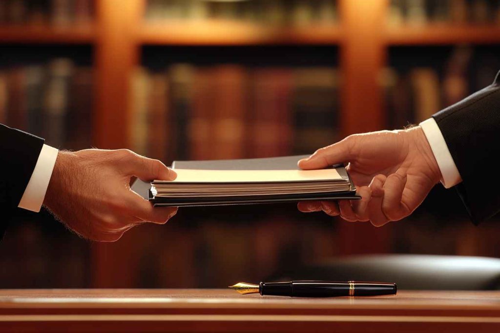 Contract exchange during a negotiation between professionals