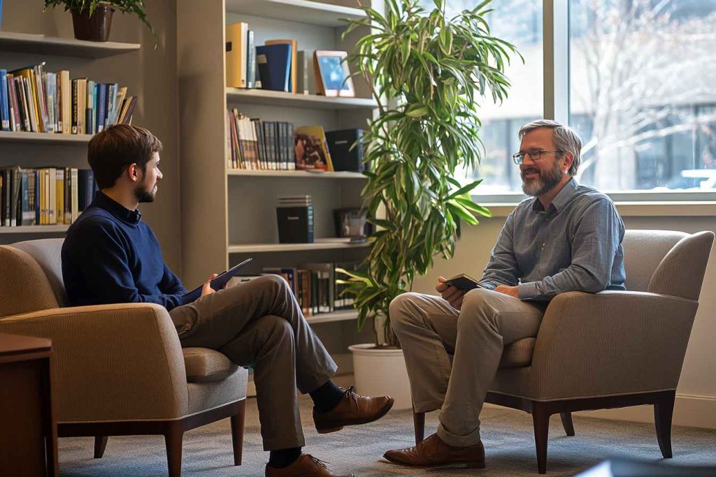 Manager negotiating work terms with an employee