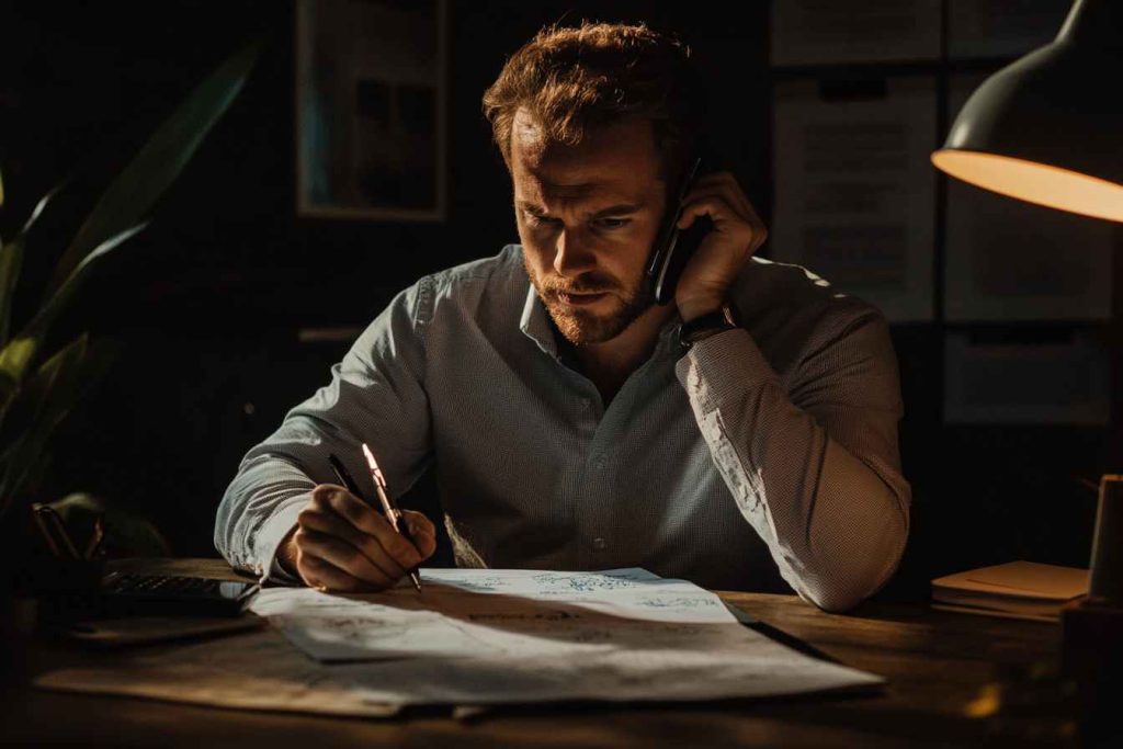 How to Hire Reliable Employees: A Step-by-Step Guide for Building Stronger Teams 2 A male hiring manager conducting a deep reference check to verify a candidate’s real-world dependability.