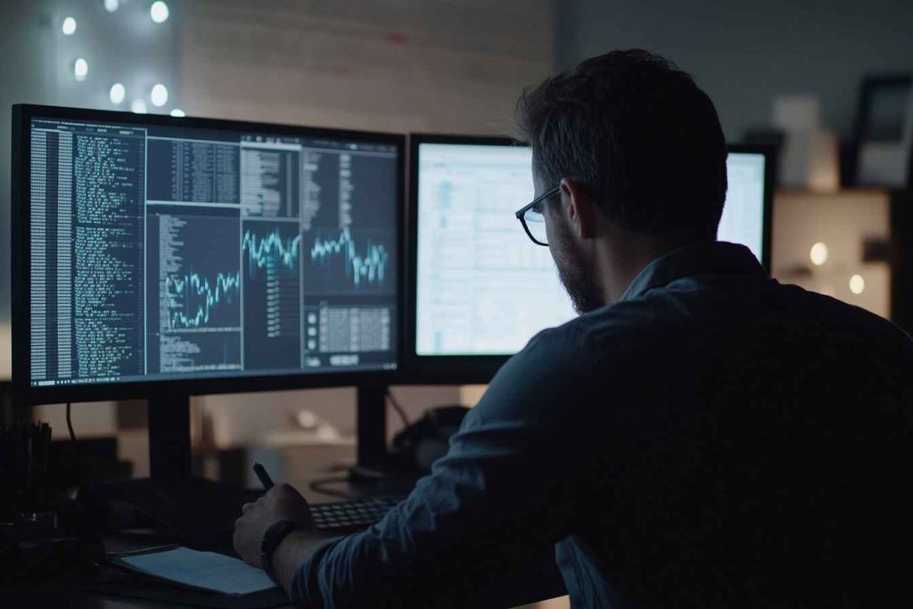 A data analyst using inductive reasoning to recognize patterns and detect anomalies in large data sets.