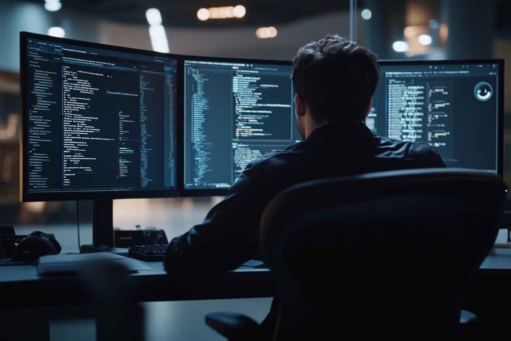 QA engineer spotting error in source code.