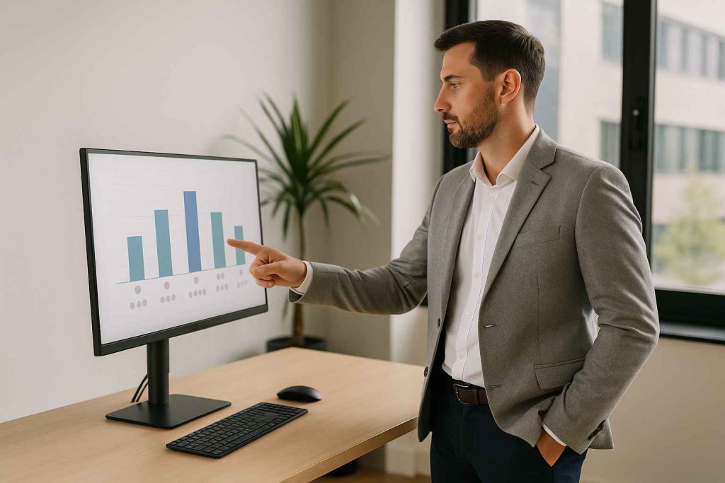 Recruiter analyzing subscription and volume pricing for cognitive assessments.