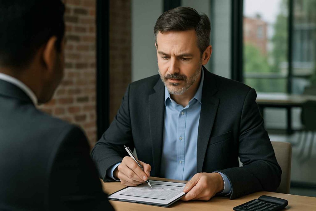 Top Cognitive Assessment Interview Questions to Ask Candidates 2 Talent acquisition lead scoring a candidate’s cognitive interview with a structured scorecard.