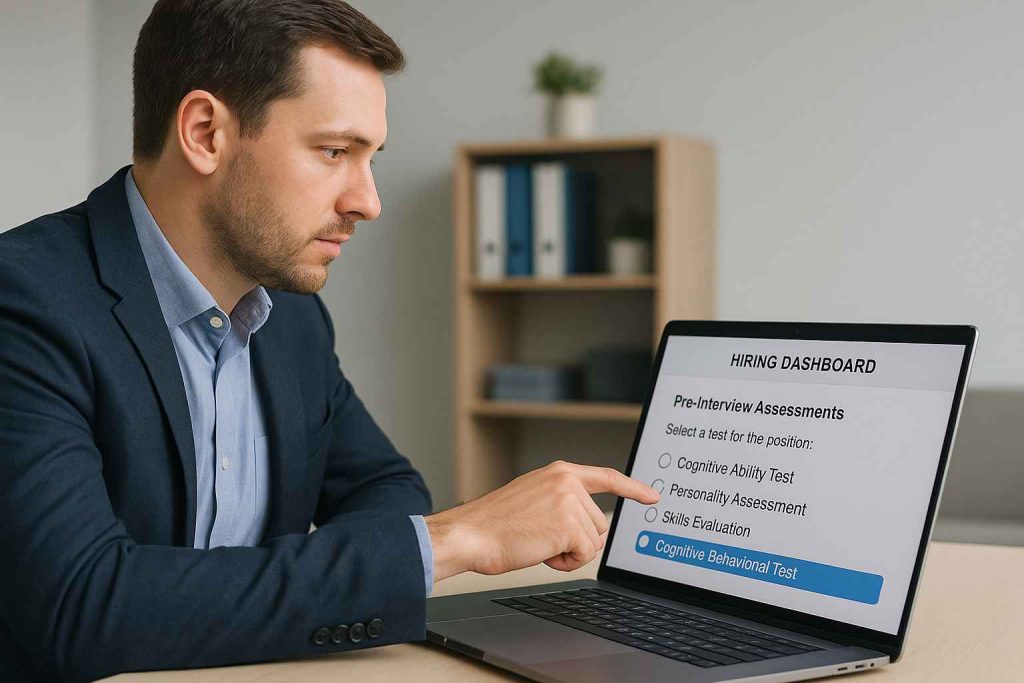 Cognitive Behavioral Assessment: What It Is & How It's Used 3 HR professional adding cognitive behavioral tests during early-stage hiring.
