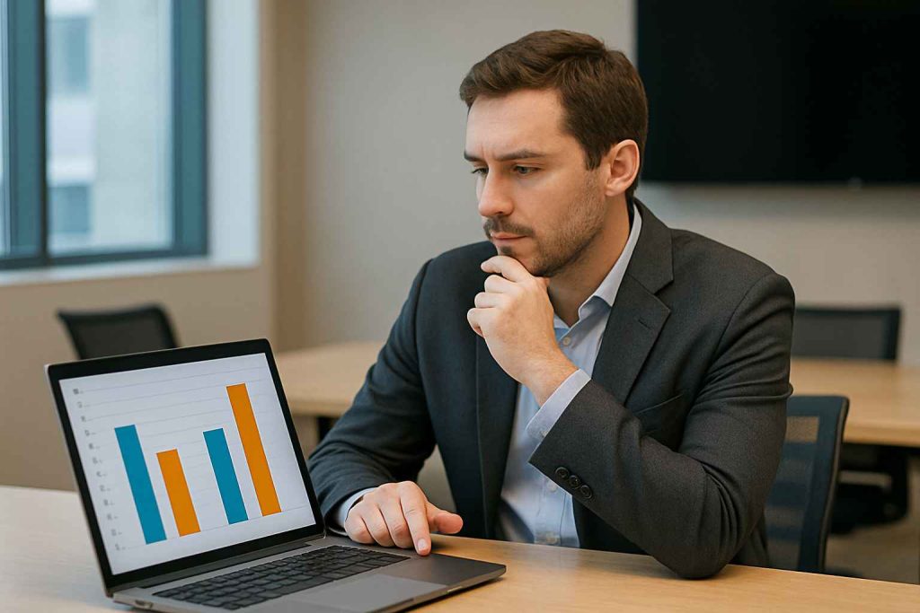 Recruiter reviewing cost comparison of cognitive assessments.