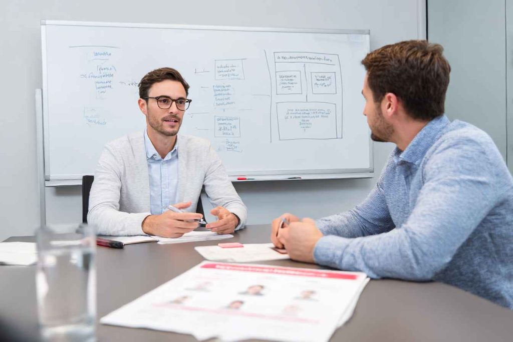 Managers reviewing 16 Personalities report to assess team fit