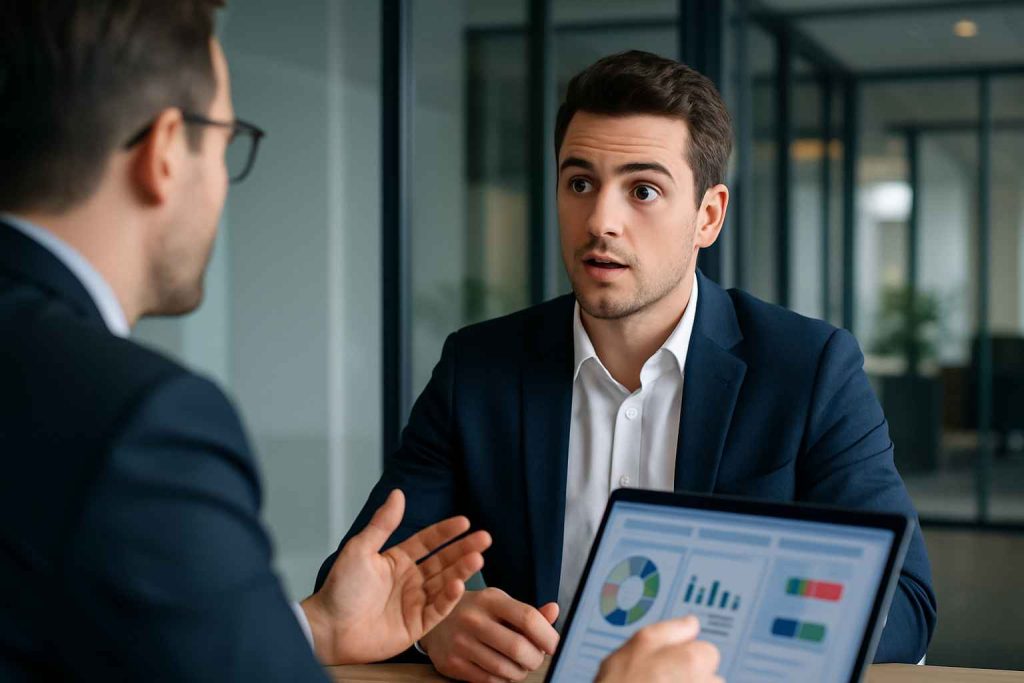 Interviewer opening with a probing sales question to get past surface-level answers.