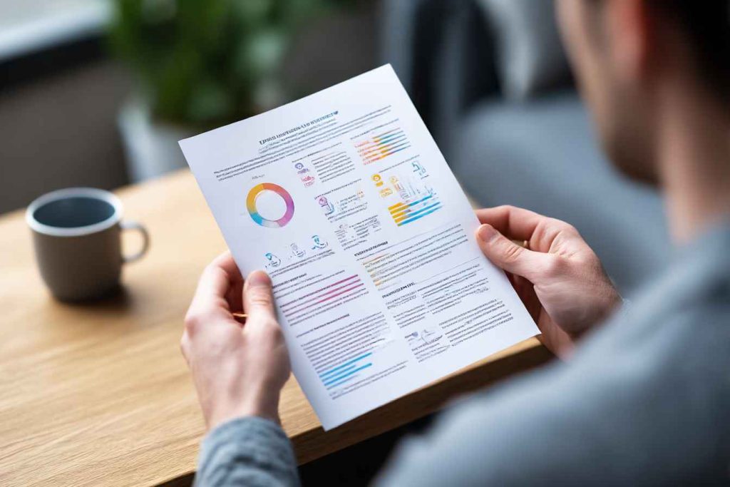 Candidate reviewing printed 16 Personalities Test report in Spanish