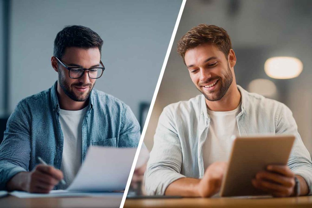 Big Five Personality Test: PDF and Printable Versions 2 Side-by-side comparison of printable and digital Big Five personality tests