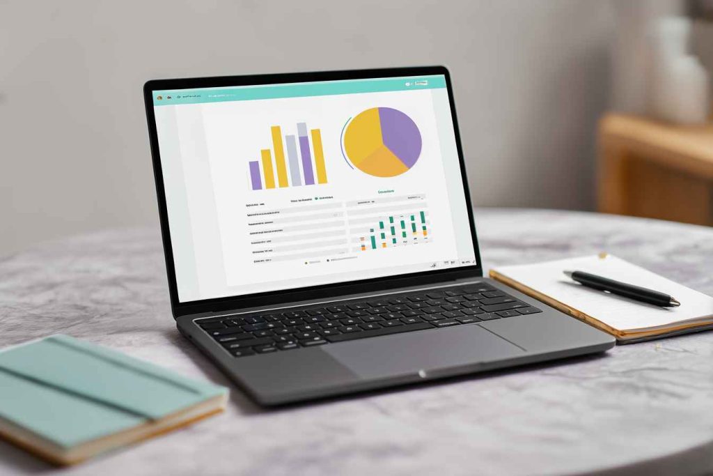Laptop displaying 16 Personalities Test results with personality breakdown