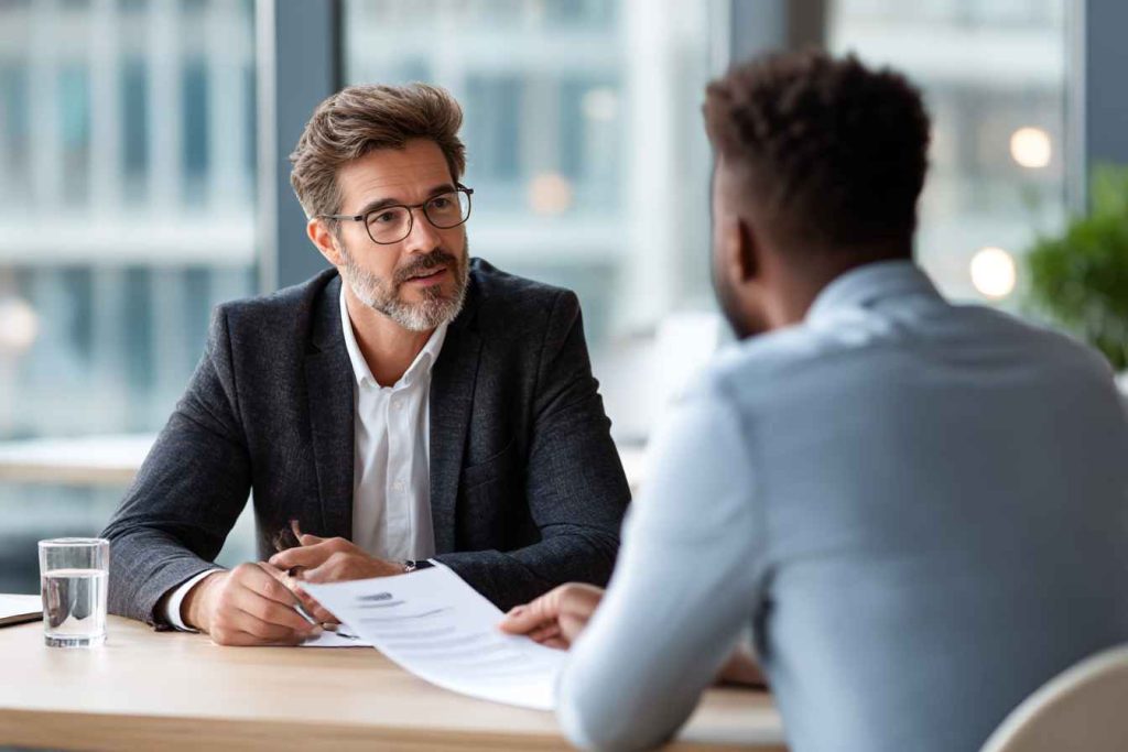 What Is the Big Five (OCEAN) Personality Test? 3 Hiring manager reviewing personality test results during candidate evaluation