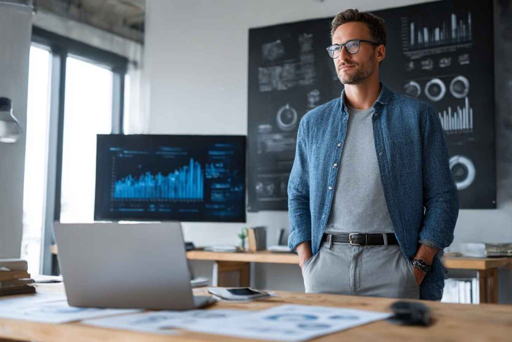 CEO reviewing hiring assessment insights for key role