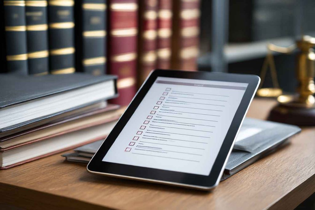 What Are Automated Reference Checks and Why They Matter in Hiring 3 A structured interview checklist on a digital tablet with legal and ethical compliance in mind