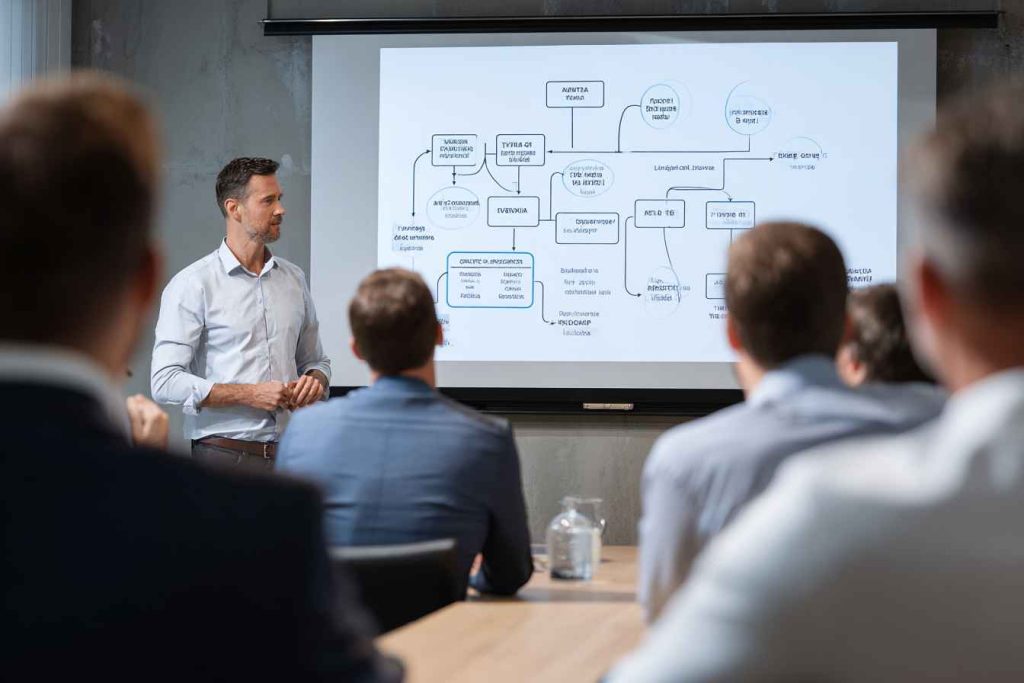 HR team reviewing core US HR compliance laws during a meeting.