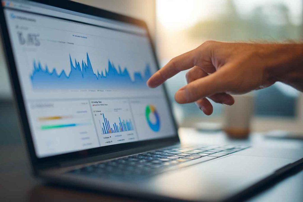Candidate analyzing traffic data as part of SEO assessment test.