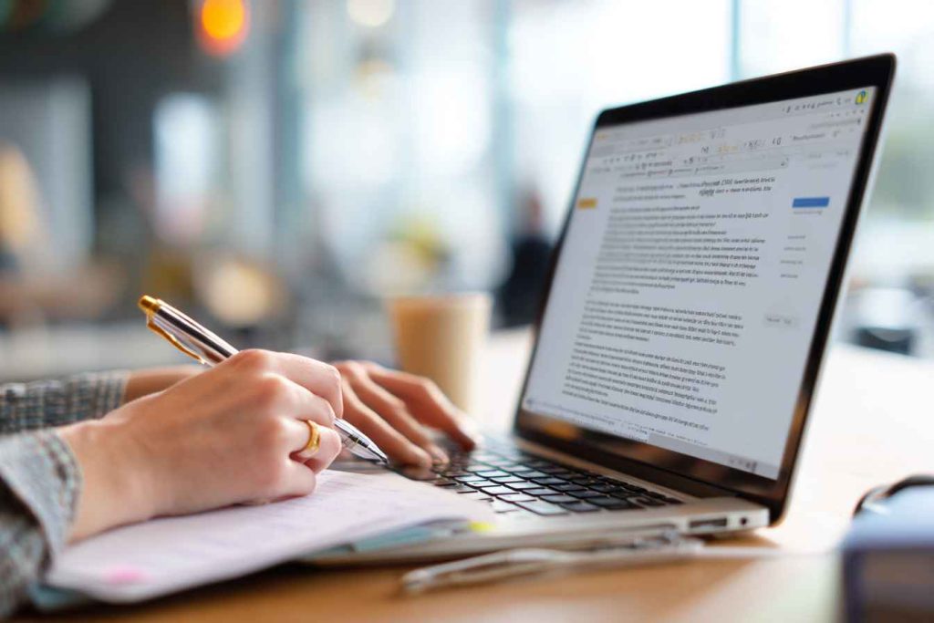 SEO Assessment Test Questions for Hiring 3 Candidate optimizing blog content for SEO in assessment test.